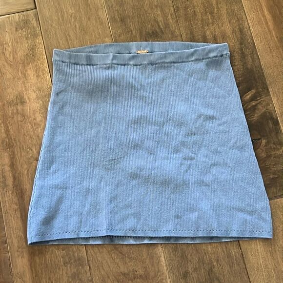 Free People Laurel Blue Knit Skirt L - Picture 4 of 6